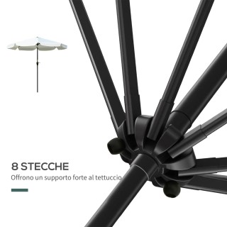 Outsunny Στρογγυλή Ομπρέλα Κήπου με Κλίση και Μανιβέλα, από Αλουμίν...