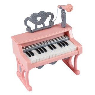 Costway Ηλεκτρικό Μίνι Παιδικό Πιάνο με 25 Πλήκτρα, Ντοσιέ και Μικρ...