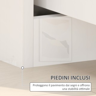 HOMCOM  Μοντέρνο Κομοδίνο από Ξύλο με 2 Συρτάρια και Γυαλιστερό Σχέ...