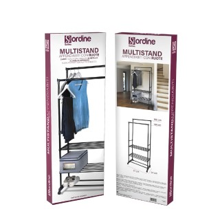 Galileo Πολυλειτουργική κρεμάστρα Sordine με 2 μπάρες, 4 ρόδες, 3 ρ...