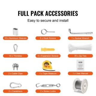 VEVOR Καλώδιο Ανοξείδωτου Χάλυβα T304 1/8 7x7 100 ft για Κάγκελα P... VEVOR Καλώδιο Ανοξείδωτου Χάλυβα T304 1/8 7x7 100 ft για Κάγκελα P...