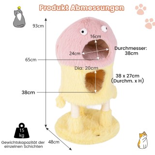 Costway  Παιχνιδιάρικο Δέντρο Γάτας με Άνετες Κατοικίες και Φυσικές...