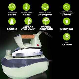 Kooper Σίδερο με boiler 850 ml συνεχής ατμός πλάκα από ατσάλι 2000 ...