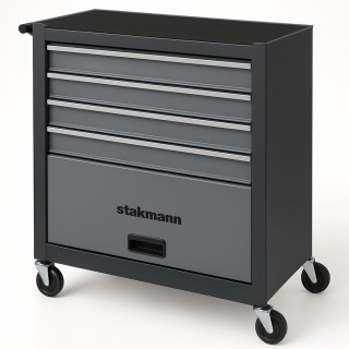 STAKMANN Καρότσι Εργαλείων με 4 Συρτάρια Γκρι Καροτσάκι Εργαλείων α...