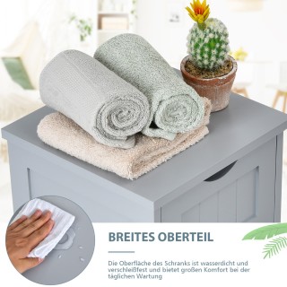 Costway Γκρι Ξύλινη Ντουλάπα Μπάνιου με 4 Συρτάρια 30x30x82 cm HW66...