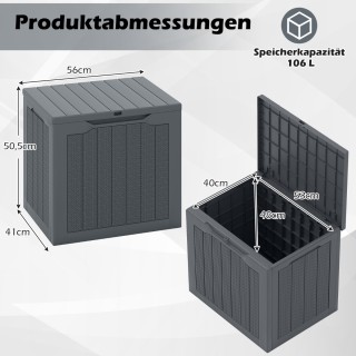 Costway Εξωτερικό Κουτί Αποθήκευσης 96L με Κλειδαριά & Πλέξη Ρατάν ...