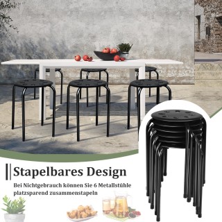 Costway Σετ 6 Στοιβαζόμενων Μεταλλικών Σκαμπό για Παιδιά με Αντιολι... Costway Σετ 6 Στοιβαζόμενων Μεταλλικών Σκαμπό για Παιδιά με Αντιολι...