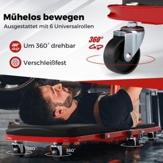 Costway 2 σε 1 Ρολμπρέτ Εργαστήριο με 6 Ρόδες & Επενδυμένο Κάθισμα ...