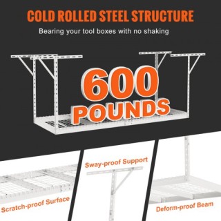 Ράφι Οροφής Γκαράζ VEVOR, 36x96, 600 lbs, Λευκό CKTHBCWJZBS36S0MYV0 Ράφι Οροφής Γκαράζ VEVOR, 36x96, 600 lbs, Λευκό CKTHBCWJZBS36S0MYV0