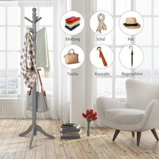 Costway Κρεμάστρα με 9 γάντζους, ελεύθερη κρεμάστρα ρούχων με ρυθμι...