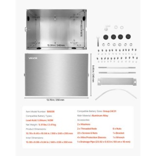 VEVOR Κουτί Μπαταρίας Αλουμινίου Ομάδας 24/31 για Εκτός Δρόμου Αγων...