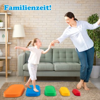 Costway  Πολύχρωμα Ισορροπιστικά Πέτρινα Οδόσημα για Παιδιά, Ορθογώ...