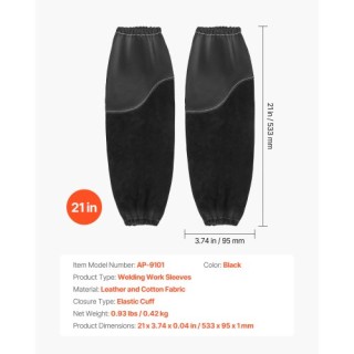 VEVOR Ανθεκτικά Μανίκια Συγκόλλησης από Δέρμα Βοοειδούς & Βαμβάκι F...