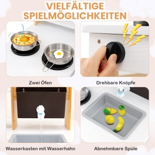 Costway  Υπαίθρια Κουζίνα Παιδικής Φαντασίας με Ροή Νερού - Διπλής ...