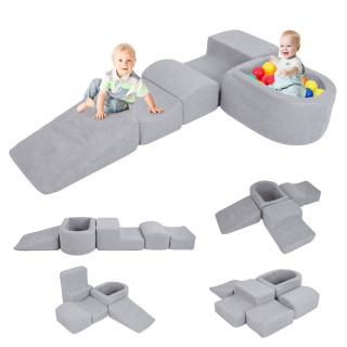 Costway Πεντάστετ Μπλοκ Αφρού για Μικρά Παιδιά με Πισίνα Μπαλών και...