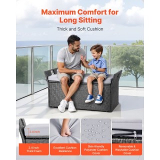 VEVOR Αδιάβροχη Υπαίθρια Αποθηκευτική Καρέκλα από PE Rattan 40 Γαλο...