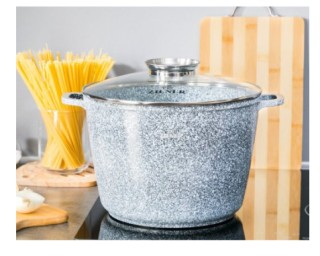 Κατσαρόλα με Κεραμική και Μαρμάρινη Επίστρωση με Καπάκι– 10.2L 32cm... Κατσαρόλα με Κεραμική και Μαρμάρινη Επίστρωση με Καπάκι– 10.2L 32cm...