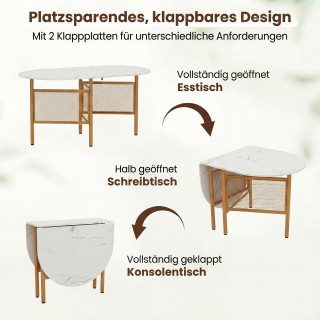 Costway Πτυσσόμενο τραπέζι φαγητού για 6-8 άτομα 150 x 80 x 76 εκ.,...