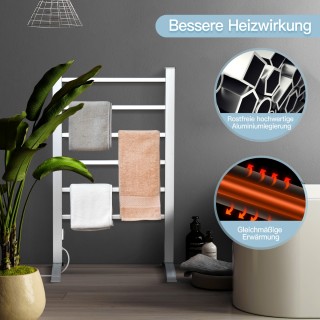 Costway  2 σε 1 Θερμαντήρας Πετσετών με 6 Ράβδους για Τοίχο ή Ελεύθ...