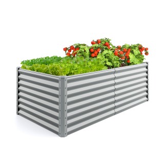Costway Μεταλλικό Υπερυψωμένο Κρεβάτι Κήπου 180x95x60 εκ. με Ενισχυ...