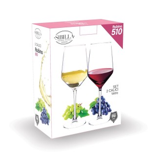 Galileo Σετ 2 ποτήρια 510 ml από γυαλί Rubino Sibilla 5918849