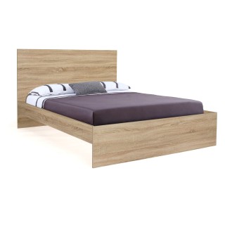 Διπλό Κρεβάτι Oklahoma με Κεφαλάρι & Βάση σε Απόχρωση Οξιάς - 160x2...