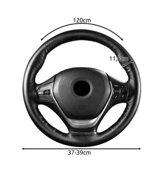 Κάλυμμα Τιμονιού Αυτοκινήτου με Διάμετρο 37-39εκ. από Δερματίνη Μαύ... Κάλυμμα Τιμονιού Αυτοκινήτου με Διάμετρο 37-39εκ. από Δερματίνη Μαύ...