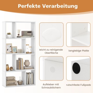 Costway  Μοντέρνα και Λειτουργική Βιβλιοθήκη με Γεωμετρικό Σχέδιο κ...