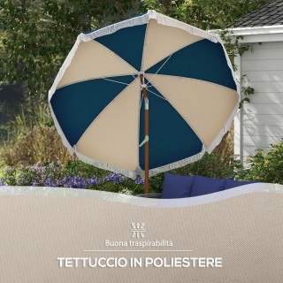 Outsunny Στρογγυλή και ρυθμιζόμενη ομπρέλα με 8 ακτίνες και μανιβέλ...