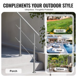 VEVOR Κουπαστές 39.4 για Εξωτερικά Σκαλοπάτια με 2 Ράβδους για Βερ... VEVOR Κουπαστές 39.4 για Εξωτερικά Σκαλοπάτια με 2 Ράβδους για Βερ...