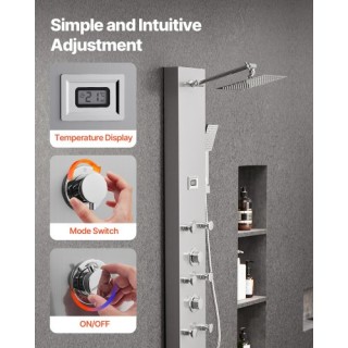 VEVOR Σύστημα Ντους Πύργου με Ανοξείδωτη Στήλη και Κεφαλή Βροχής FT... VEVOR Σύστημα Ντους Πύργου με Ανοξείδωτη Στήλη και Κεφαλή Βροχής FT...