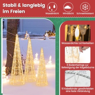 Χριστουγεννιάτικα Δέντρα 3 τμχ με Φωτειζόμενη Διακόσμηση COSTWA... Χριστουγεννιάτικα Δέντρα 3 τμχ με Φωτειζόμενη Διακόσμηση COSTWA...