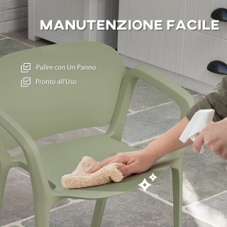 Outsunny Σετ 4 Στοιβαζόμενες Καρέκλες Κήπου από PP με Μοντέρνο Σχεδ... Outsunny Σετ 4 Στοιβαζόμενες Καρέκλες Κήπου από PP με Μοντέρνο Σχεδ...