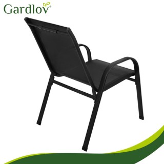 Gardlov Σετ 4 Καρέκλες για Βεράντα, Μπαλκόνι και Κήπο, Μαύρο 27566