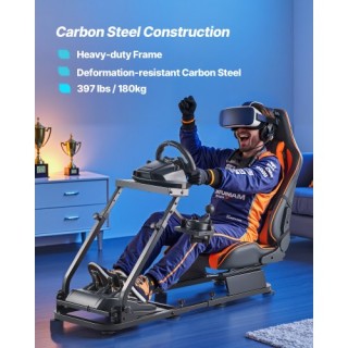 VEVOR Βάση Τιμονιού Αγώνων, Ανθεκτική Προσομοιωτή Cockpit για Τιμόν...