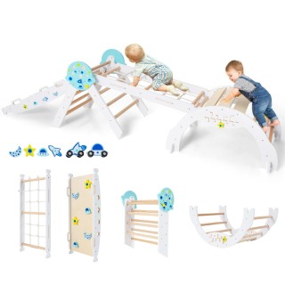 Costway Σετ Μοντεσσόρι 9 σε 1 με Λευκό Τρίγωνο Αναρρίχησης, Τόξο Αν... Costway Σετ Μοντεσσόρι 9 σε 1 με Λευκό Τρίγωνο Αναρρίχησης, Τόξο Αν...