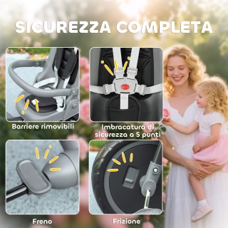 AIYAPLAY Παιδικό Ποδήλατο 6 σε 1 με Λαβή Πιέσης και Περιστρεφόμενο ...