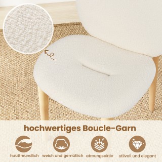 Costway  Σετ 2 Ξύλινα Καρέκλες Τραπεζαρίας με Επένδυση και Πόδια απ...