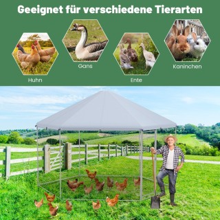 Costway Εξάγωνο Μεταλλικό Κοτέτσι με Ανθεκτική Κάλυψη από Ύφασμα O... Costway Εξάγωνο Μεταλλικό Κοτέτσι με Ανθεκτική Κάλυψη από Ύφασμα O...