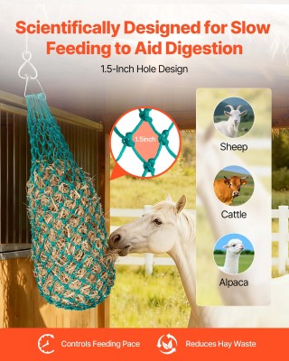 VEVOR Δίχτυα Τροφής για Άλογα - 4 Τεμάχια PE με Καραμπίνερ MGCWXWYY...