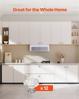 VEVOR Σετ Πόμολα Διαμέτρου 31mm, Διάφανη Ακρυλική και Κράμα Ψευδαργ...