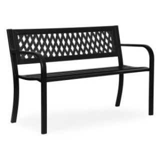 MULTIGARDEN Μεταλλικό παγκάκι κήπου με διάτρητη πλάτη 120x50 εκ. μα...