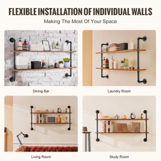 VEVOR Ράφι Βιομηχανικού Στυλ 2 Επιπέδων 48x9.84in Τοίχου για Κουζί... VEVOR Ράφι Βιομηχανικού Στυλ 2 Επιπέδων 48x9.84in Τοίχου για Κουζί...