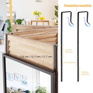 Costway  Πολυλειτουργικός Καθρέφτης Πόρτας/Τοίχου Ολόσωμος με Αντικ...