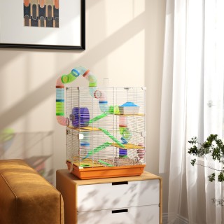 PawHut Κλουβί για Χάμστερ με 5 Επίπεδα, Σωλήνες, Τροχό, Σκάλες, Σπι... PawHut Κλουβί για Χάμστερ με 5 Επίπεδα, Σωλήνες, Τροχό, Σκάλες, Σπι...