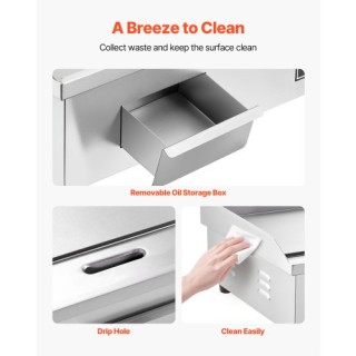 VEVOR Ηλεκτρική Πλάκα Ψησίματος VEVOR, 535 x 300 mm, 3200W, Ρυθμιζό...