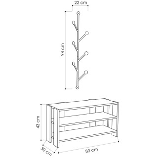 Shally Dogan Μοντέρνα Επιτοίχια Παπουτσοθήκη με 3 Ράφια και Κρεμάστ... Shally Dogan Μοντέρνα Επιτοίχια Παπουτσοθήκη με 3 Ράφια και Κρεμάστ...