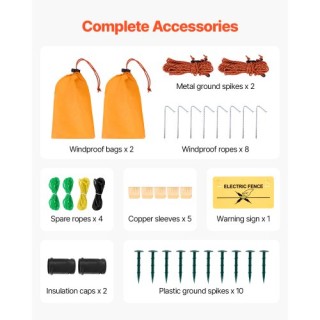 VEVOR Κινητό Δίχτυ Ηλεκτρικής Περίφραξης 50 x 164 για Ζωικό Κεφάλαι...