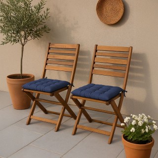 Galileo Μαξιλάρι καρέκλας 40x40 εκ. με γέμιση και αδιάβροχο μπλε Es...