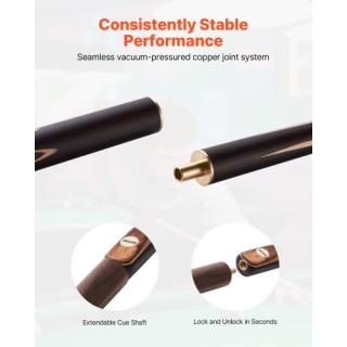 VEVOR Επαγγελματική Στέκα Σνούκερ 1447,8mm με Δερμάτινη Μύτη 9,5mm ...